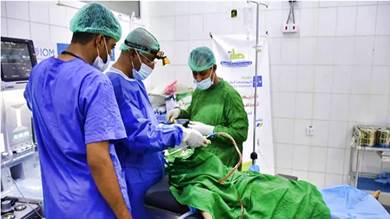 ​بدء المخيم الطبي الجراحي الخاص بالأنف والأذن والحنجرة في سيئون